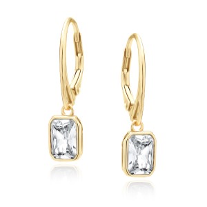 Cercei argint lungi placati cu aur galben cu pietre si tortite DiAmanti Z2029DG_W-DIA (Argint 925‰ 2,3 g.)